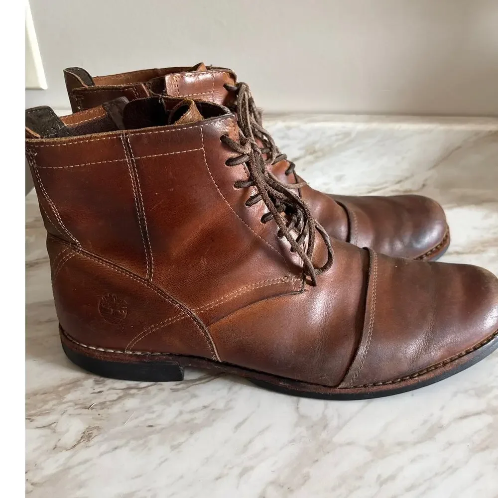 Timberland Earthkeepers City Chukka Boots Mens 11 M Brown Leather Side Zip Cap